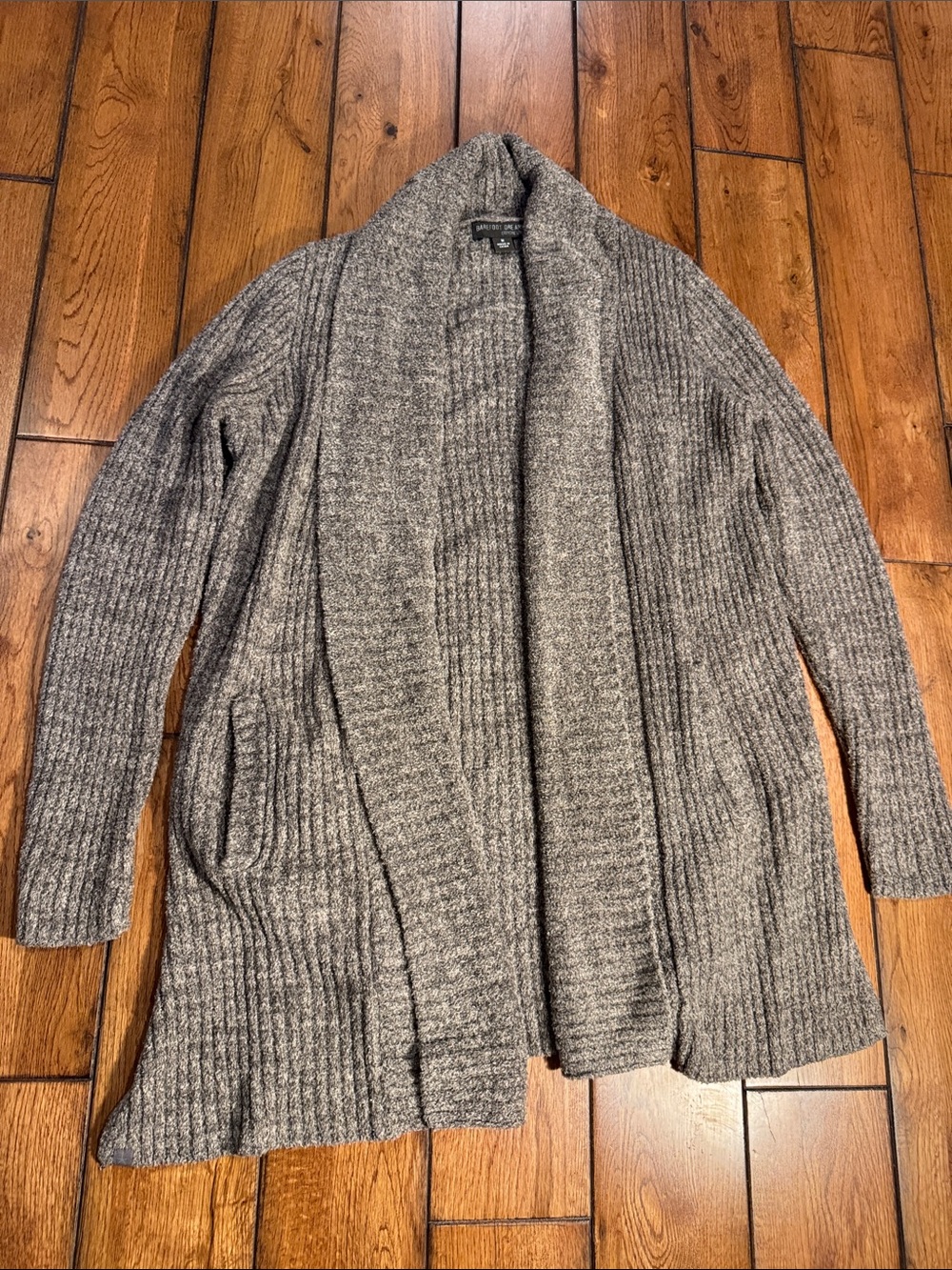 Barefoot Dreams Heather Gray Open Shawl Collar Cardigan